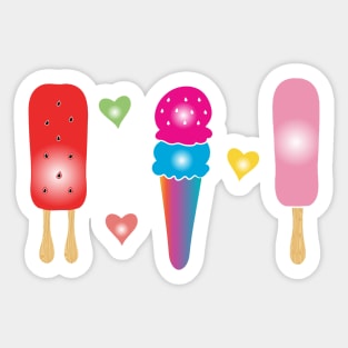 Ice Cream Popsicles Sticker